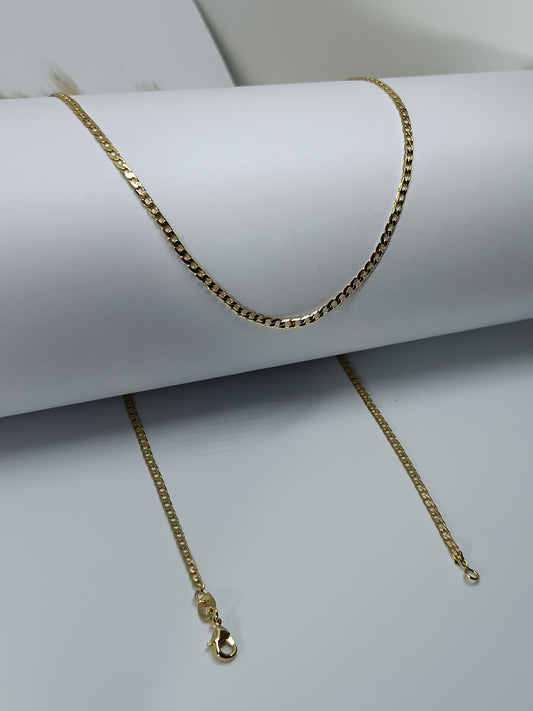 CADENA CUBANA PLANA DIAMANTADA 2MM-45CM