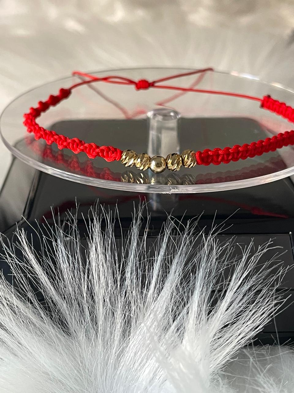PULSERA ROJA DOBLE TEJIDO