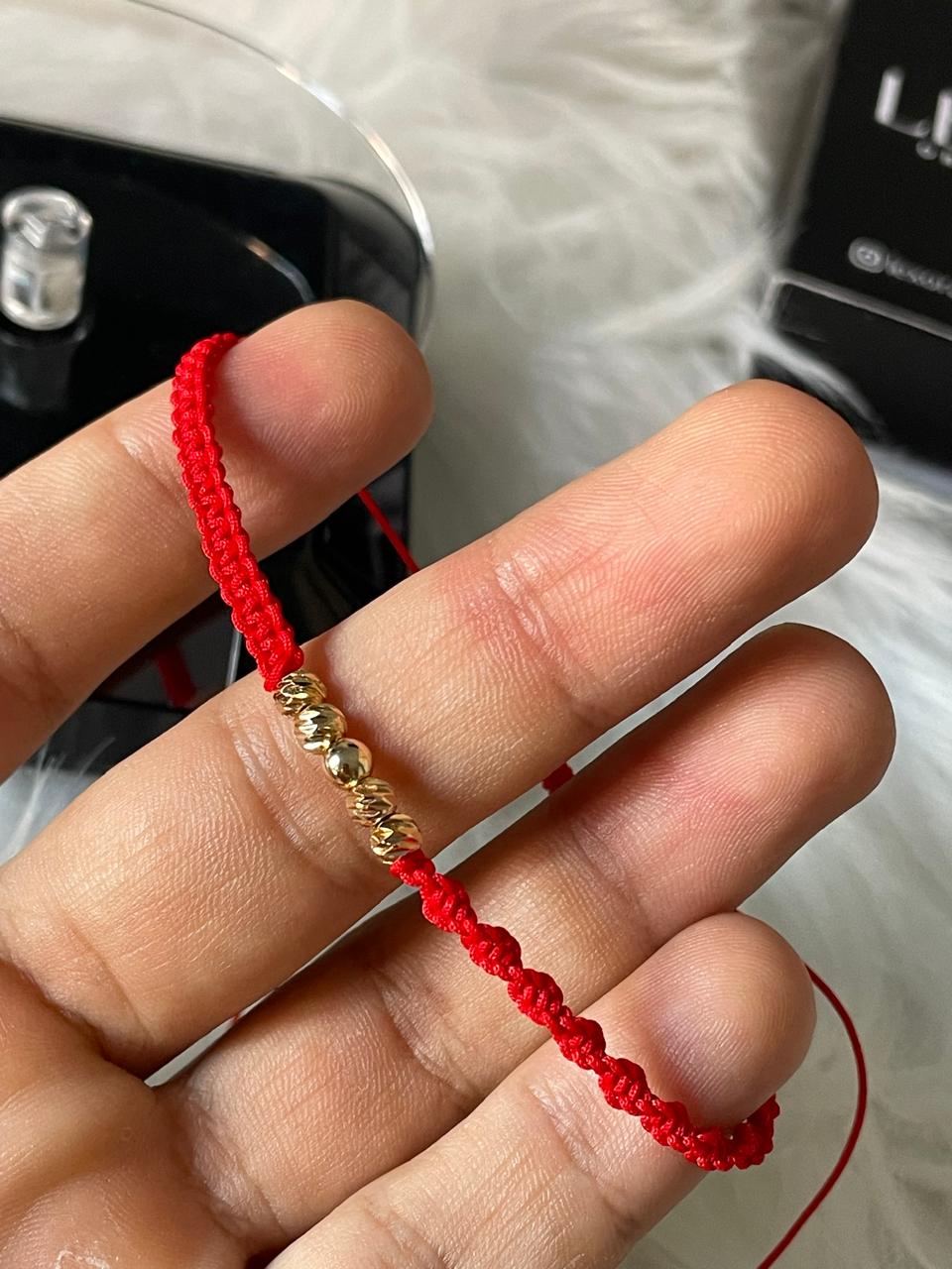 PULSERA ROJA DOBLE TEJIDO